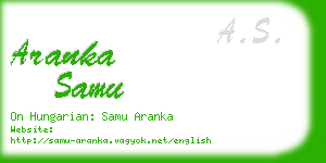 aranka samu business card